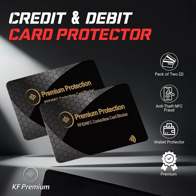 Alt view image 4 of 7 - RFID Blocking Card (2 Pack) - 0.9mm Ultra Thin Debit & Credit Card Protector - One Card Shields Your Whole Wallet - Anti Fraud Contactless NFC Wallet Defender for Travel & Passport