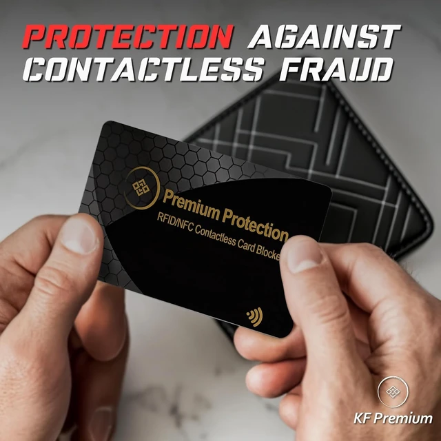 Alt view image 3 of 7 - RFID Blocking Card (2 Pack) - 0.9mm Ultra Thin Debit & Credit Card Protector - One Card Shields Your Whole Wallet - Anti Fraud Contactless NFC Wallet Defender for Travel & Passport