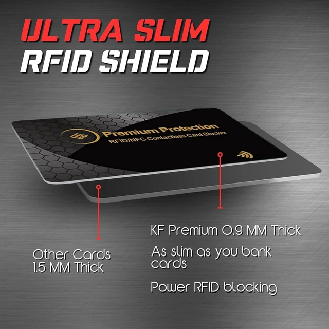 Alt view image 5 of 7 - RFID Blocking Card (2 Pack) - 0.9mm Ultra Thin Debit & Credit Card Protector - One Card Shields Your Whole Wallet - Anti Fraud Contactless NFC Wallet Defender for Travel & Passport