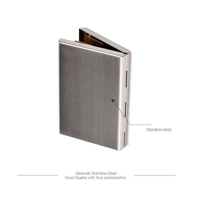 Alt view image 5 of 7 - RFID Credit Card Holder Stainless Steel Credit Card Wallet Business Card Holder for Women Men
