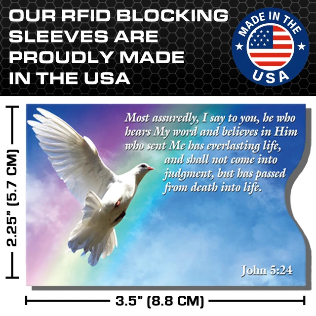 Alt view image 3 of 7 - RFID Blocking Credit Card Sleeve Protectors USA Made Slim Wallet Inserts for Credit Cards, Debit Cards & ID Protection (16, Faith - 16 Pack)
