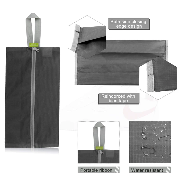 Alt view image 3 of 5 - Grey Shoe Organizer Set - 6 Pack Shoe Bags For Travel with Zipper Closure and Handle,Stylish and Portable Nylon Shoe Storage for Men and Women's Travel Gifts and Home Storage