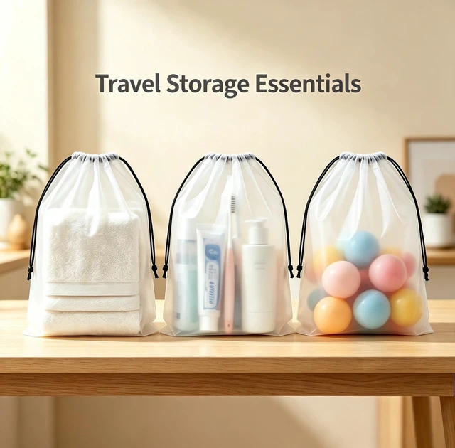 Alt view image 4 of 4 - 20 Pcs Clear Shoe Bags for Travel Storage, 11.8"x15.7" Shoe Bag Bulk | Drawstring Large Shoe Bags for Sneakers, Waterproof Plastic Travel Shoe Bags, Wet Bag for Swimsuit, Travel Beach Essentials