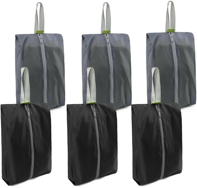 Main image of Black Grey Shoe Organizer Set - 6 Pack Shoe Bags For Travel with Zipper Closure and Handle,Stylish and Portable Nylon Shoe Storage for Men and Women's Travel Gifts and Home Storage