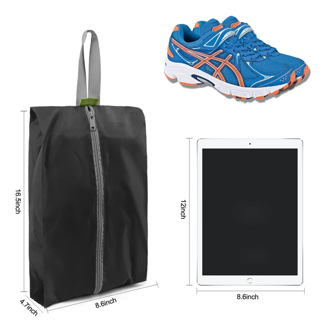 Alt view image 2 of 5 - Black Grey Shoe Organizer Set - 6 Pack Shoe Bags For Travel with Zipper Closure and Handle,Stylish and Portable Nylon Shoe Storage for Men and Women's Travel Gifts and Home Storage