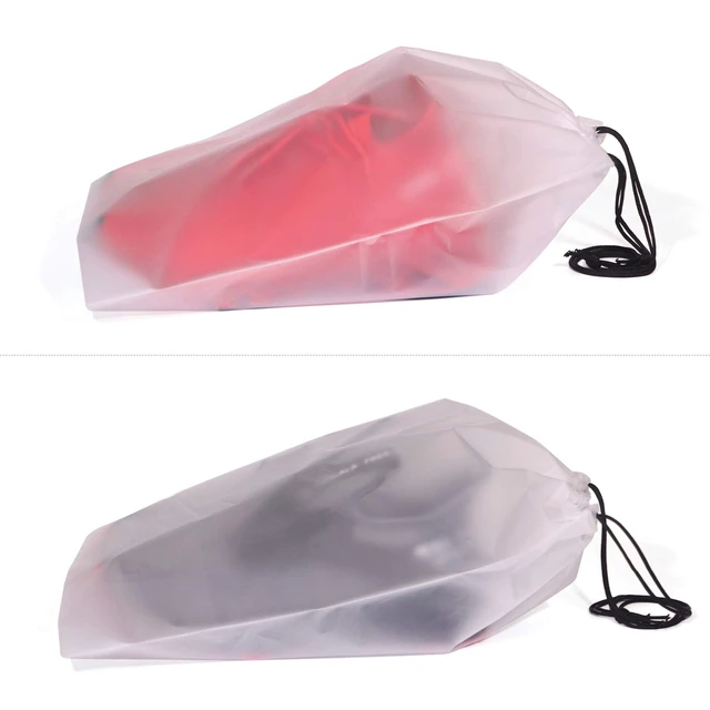 Alt view image 5 of 7 - Set of 12 Portable Translucent Shoe Bags for Travel Large Clear Shoes Pouch Storage Organizer with Drawstring for Men and Women