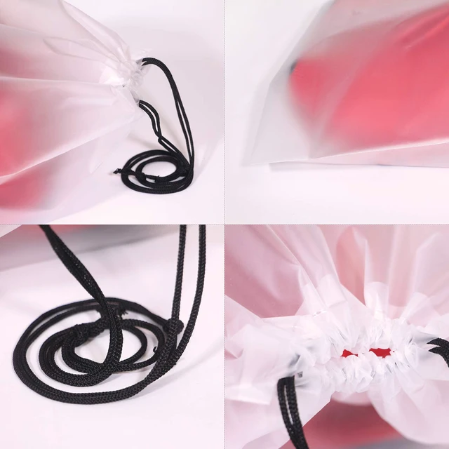 Alt view image 4 of 7 - Set of 12 Portable Translucent Shoe Bags for Travel Large Clear Shoes Pouch Storage Organizer with Drawstring for Men and Women