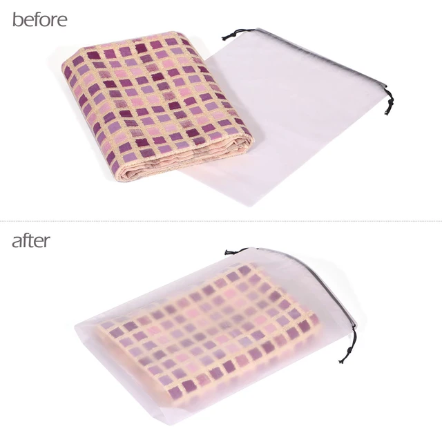Alt view image 6 of 7 - Set of 12 Portable Translucent Shoe Bags for Travel Large Clear Shoes Pouch Storage Organizer with Drawstring for Men and Women
