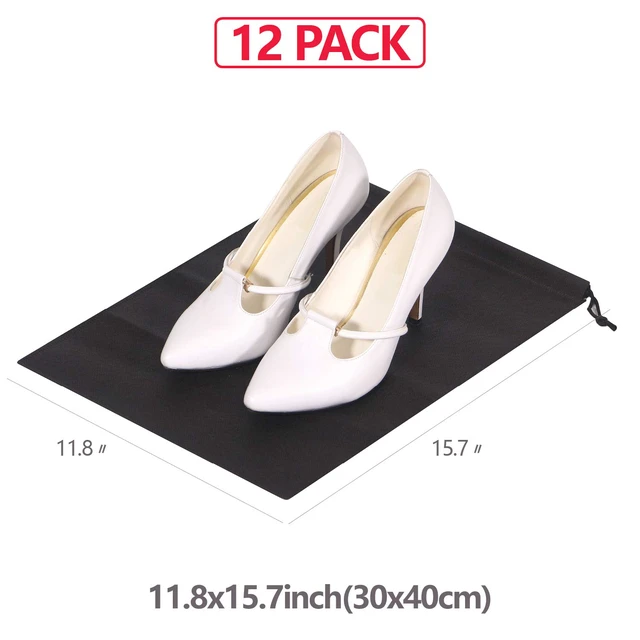 Alt view image 2 of 7 - 12 Pack Shoe Bags for Travel Non-Woven with Rope for Men and Women Large Shoes Pouch Storage Packing Organizers
