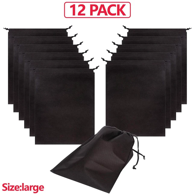 Alt view image 3 of 7 - 12 Pack Shoe Bags for Travel Non-Woven with Rope for Men and Women Large Shoes Pouch Storage Packing Organizers