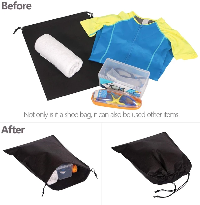 Alt view image 6 of 7 - 12 Pack Shoe Bags for Travel Non-Woven with Rope for Men and Women Large Shoes Pouch Storage Packing Organizers