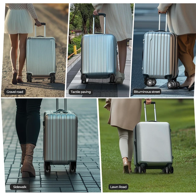 Alt view image 6 of 7 - 8Pcs Upgrade Luggage Wheel Covers, Travel Accessories (Black) | Wear-resistant & anti-noise silicone covers. Fits 2-2.4" wheels. Protects suitcase wheels. Travel essential for suitcases