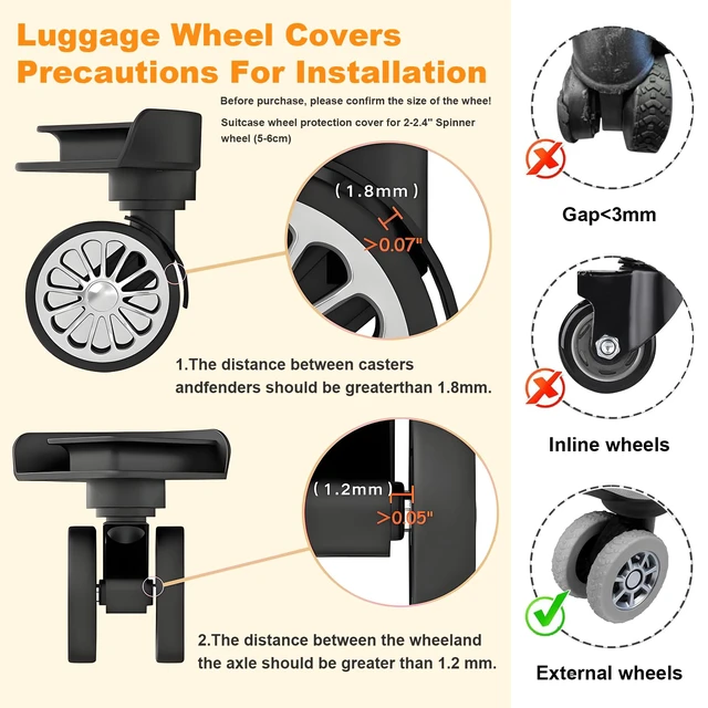 Alt view image 3 of 6 - 10PCS Luggage Wheel Protector for 2-2.4" Luggage Wheel Covers,Pink | For exposed double suitcase wheels;Upgraded Wear-Resistant, Silent, Shock Absorption Luggage Accessories for Carry-On Travel