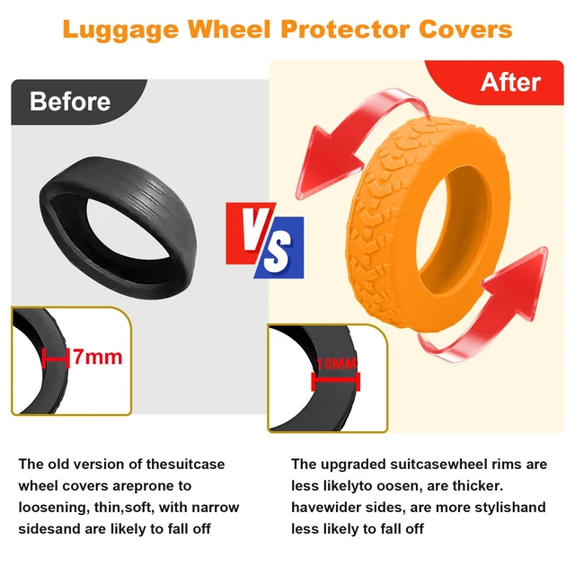 Alt view image 4 of 6 - 10PCS Luggage Wheel Protector for 2-2.4" Luggage Wheel Covers,Pink | For exposed double suitcase wheels;Upgraded Wear-Resistant, Silent, Shock Absorption Luggage Accessories for Carry-On Travel