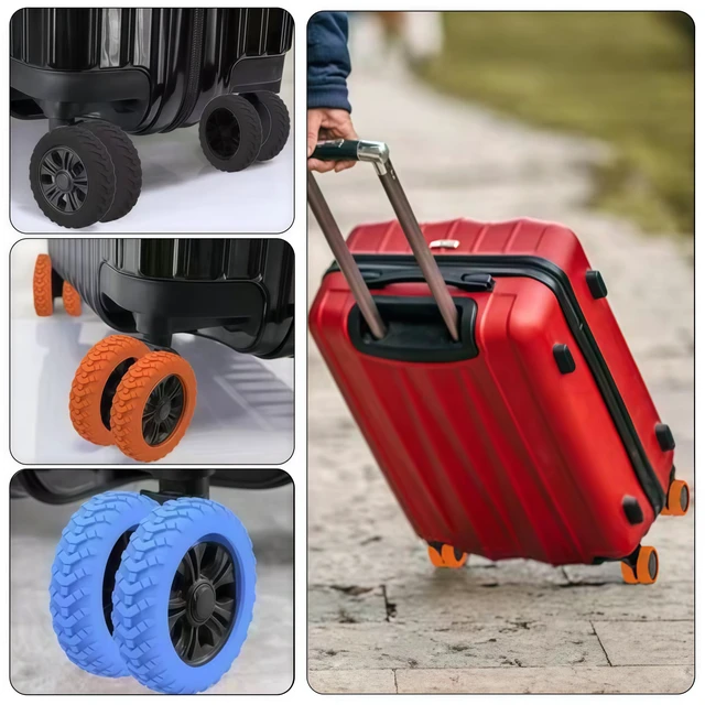 Alt view image 7 of 7 - 8 Pack Luggage Wheel Protector Covers for Travel Bags, Durable Silicone Suitcase Wheels Covers Fit for 5cm-7.5cm Wheels, Noise-Reducing, Anti-Slip Shock Proof Design (Black)