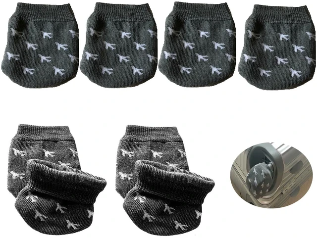 Main image of 8 Pack Luggage Wheel Cover Socks Full Wrap Fabric Protector Universal Sleeve Case for Suitcase Prevents Floor Bed Dirt When Storing Travel Spinner Carry-on Bag