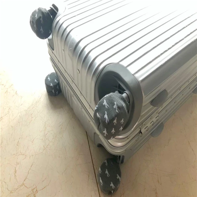 Alt view image 2 of 7 - 8 Pack Luggage Wheel Cover Socks Full Wrap Fabric Protector Universal Sleeve Case for Suitcase Prevents Floor Bed Dirt When Storing Travel Spinner Carry-on Bag