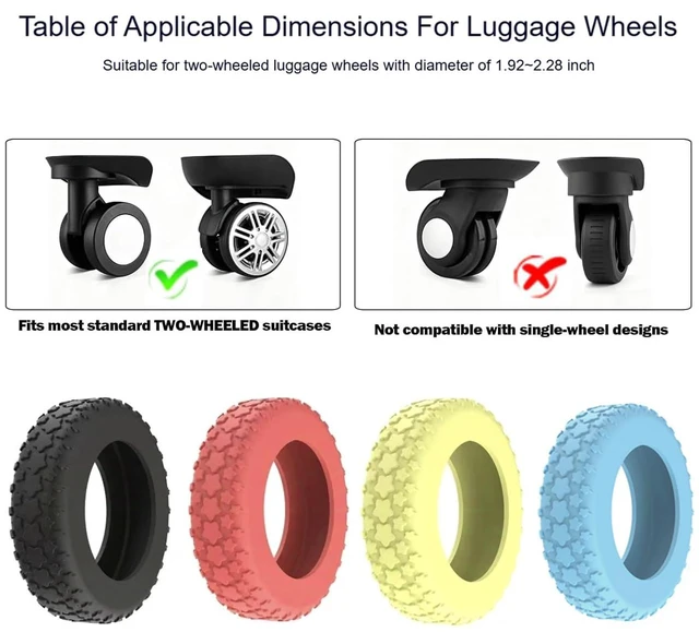 Alt view image 3 of 7 - 8PCS Luggage Wheel Protector, Premium Silicone Protectors | For 2-2.4" Spinner Wheels Anti-Slip, Ultra-Quiet & Wear-Resistant Travel Accessories for Suitcase (Yellow)