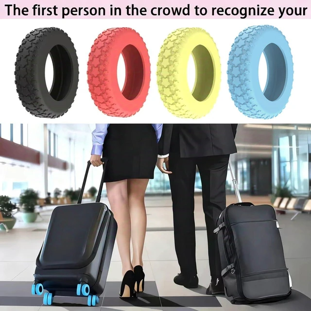 Alt view image 5 of 7 - 8PCS Luggage Wheel Protector, Premium Silicone Protectors | For 2-2.4" Spinner Wheels Anti-Slip, Ultra-Quiet & Wear-Resistant Travel Accessories for Suitcase (Yellow)