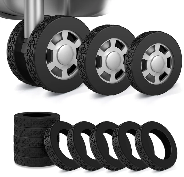 Main image of 10 Pack Luggage Wheel Covers for 1.89-2.04" Suitcase Spinner Wheels-Black S | 3 Size Protector Cover, Upqraded Dust-Proof, Wear-Resistant, Silent, Shock Absorption Luggage Accessories