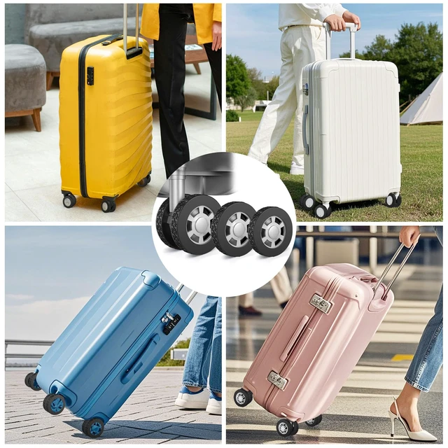 Alt view image 7 of 7 - 10 Pack Luggage Wheel Covers for 1.89-2.04" Suitcase Spinner Wheels-Black S | 3 Size Protector Cover, Upqraded Dust-Proof, Wear-Resistant, Silent, Shock Absorption Luggage Accessories