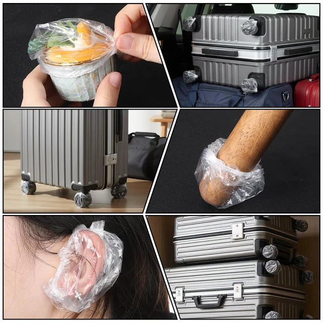 Alt view image 7 of 7 - 200 Pcs Suitcase Wheel Covers Disposable Luggage Wheel Covers PE Luggage Wheels Protector Cover Protect Your Home, Living Room, Office Floors, Carpets, and Car from Dirt