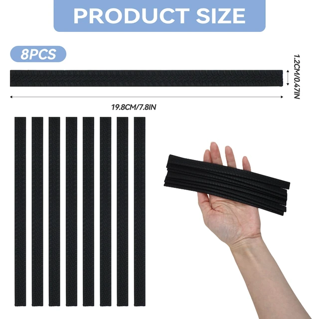 Alt view image 2 of 7 - Silicone Luggage Wheel Covers, 8 Pcs Noise Reducing Protectors | Cut-to-fit silicone strips with anti-shedding adhesive for suitcase wheels and office chairs. Reduces noise and vibration