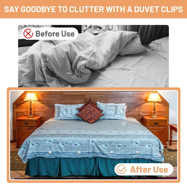 Alt view image 5 of 7 - Duvet Pin Duvet Clips 16 Sets, Non-Slip Comforter Clips, One Key to Unlock Duvet Clips, Duvet Button Fasteners for Quilt, Cushions, Curtains, Decoration (White)