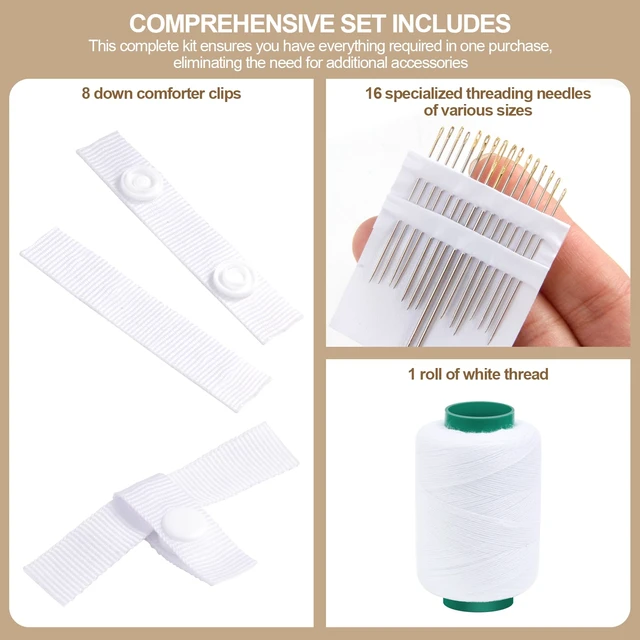 Alt view image 4 of 5 - 8 Pack Duvet Snap Clips, Duvet Clips Fasteners Inside | Duvet Fasteners Fastens Comforter Inside Cover to Stay in Place, Keeps Duvet Cover Fixed Easy to install & remove for washing