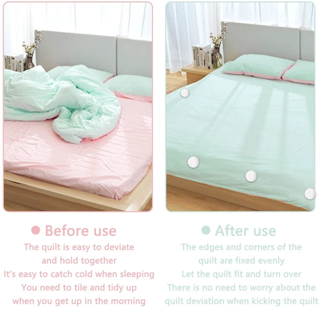 Alt view image 2 of 6 - 12 Pcs Duvet Cover Clips Duvet Pins, Comfortable Duvet Holder Clips. | Double Sided Pin Fasteners,Duvet Button Fasteners Keeps Comforter from Shifting,Quilt,Cushions(White)