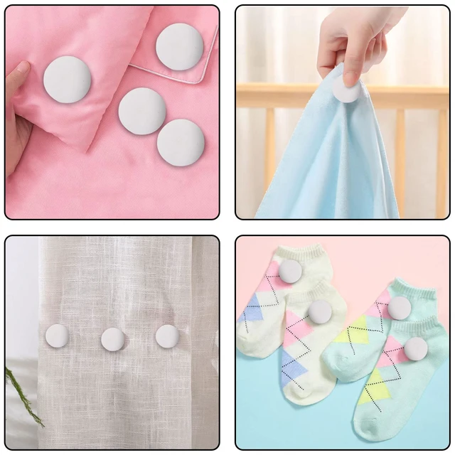 Alt view image 3 of 6 - 12 Pcs Duvet Cover Clips Duvet Pins, Comfortable Duvet Holder Clips. | Double Sided Pin Fasteners,Duvet Button Fasteners Keeps Comforter from Shifting,Quilt,Cushions(White)