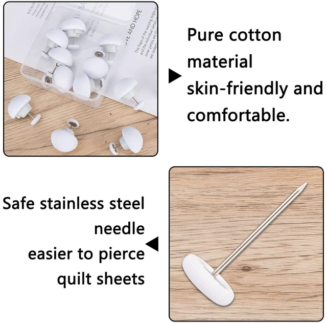 Alt view image 5 of 6 - 12 Pcs Duvet Cover Clips Duvet Pins, Comfortable Duvet Holder Clips. | Double Sided Pin Fasteners,Duvet Button Fasteners Keeps Comforter from Shifting,Quilt,Cushions(White)