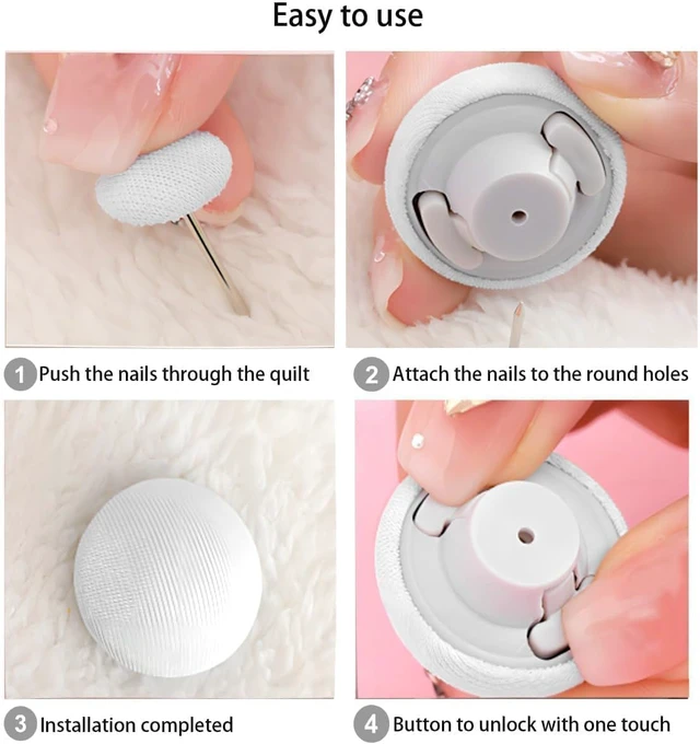 Alt view image 4 of 6 - 24PCS Duvet Cover Clips, Safe Locking Duvet Pins to Hold Comforter Duvet Snaps with Storage Box, Easy to Use Double Sided Pin Fasteners for Quilt Cushions Curtains