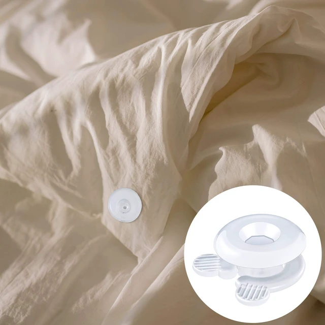 Alt view image 6 of 7 - 12 Pcs Duvet Comforter Clips Plastic Grippers Button Clips Non Slip | Gripper Design, for Inside Corner and Keep Comforter Duvet, Prevent Shifting, Easy to Install, Reusable with Quilts Blankets