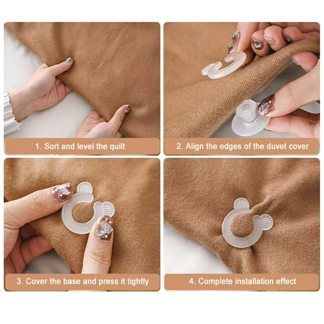 Alt view image 6 of 7 - 12 Set Duvet Cover Clips Down Comforter Grippers No-Pin Safety Clamp Buckles Button Holder Fastener for Bed Sheet Quilts Blanket Bedspread Inside Corner Turnovers Shower Curtain Liner