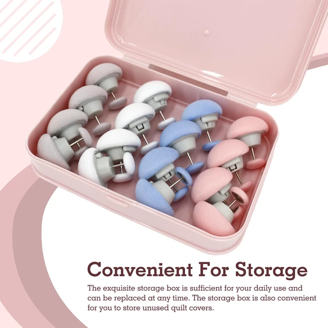 Alt view image 5 of 7 - 16 Sets Duvet Cover Clips, 4 Colors Duvet Pins Soft Fabric Material Double Sided Comforter Pin Sheet Fasteners for Quilt Cushions Curtains