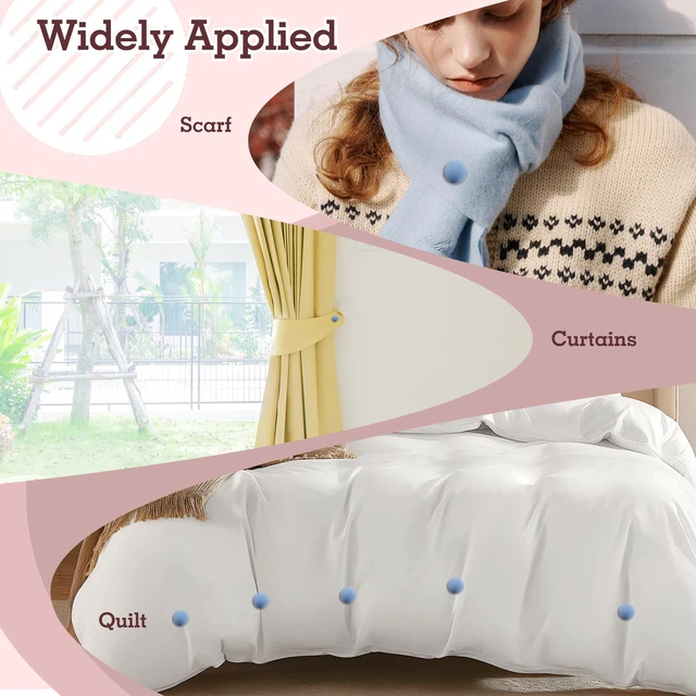 Alt view image 7 of 7 - 16 Sets Duvet Cover Clips, 4 Colors Duvet Pins Soft Fabric Material Double Sided Comforter Pin Sheet Fasteners for Quilt Cushions Curtains