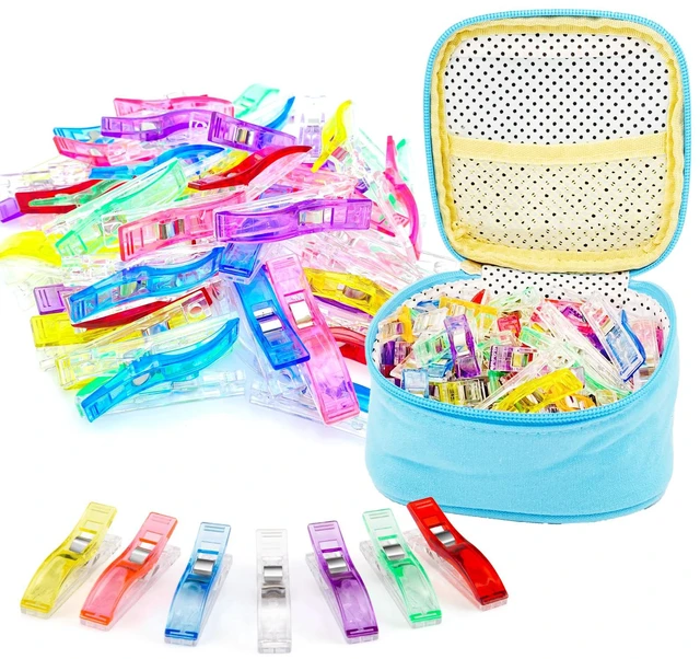 Main image of Large Sewing Clips Fabric Clips 50PCS Jumbo Quilt Clips for Quilting Assorted Colors, Multipurpose Craft Sewing Supplies Quilting Accessories Crafting Tools