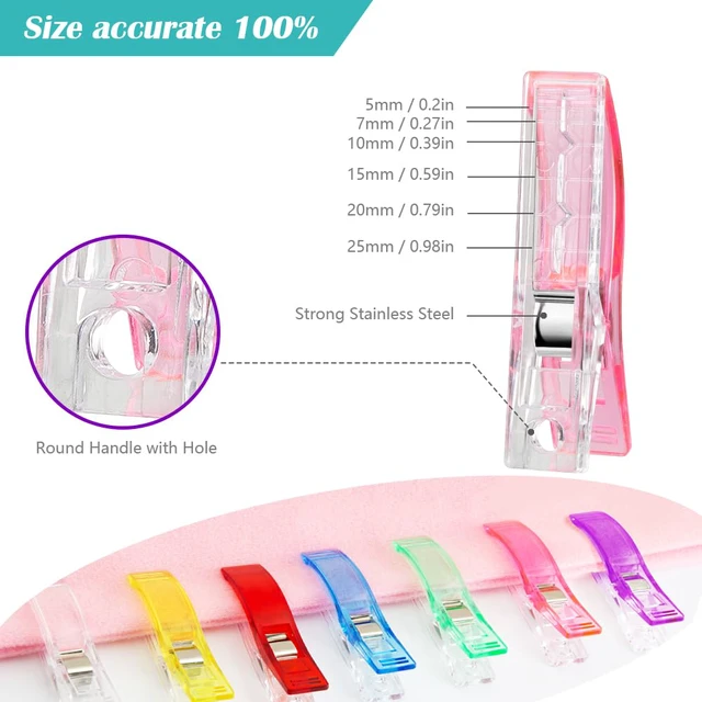 Alt view image 3 of 7 - Large Sewing Clips Fabric Clips 50PCS Jumbo Quilt Clips for Quilting Assorted Colors, Multipurpose Craft Sewing Supplies Quilting Accessories Crafting Tools