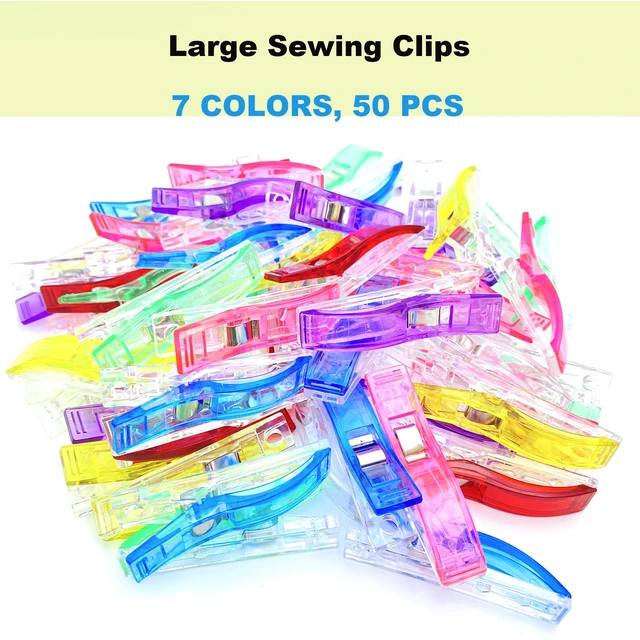 Alt view image 5 of 7 - Large Sewing Clips Fabric Clips 50PCS Jumbo Quilt Clips for Quilting Assorted Colors, Multipurpose Craft Sewing Supplies Quilting Accessories Crafting Tools