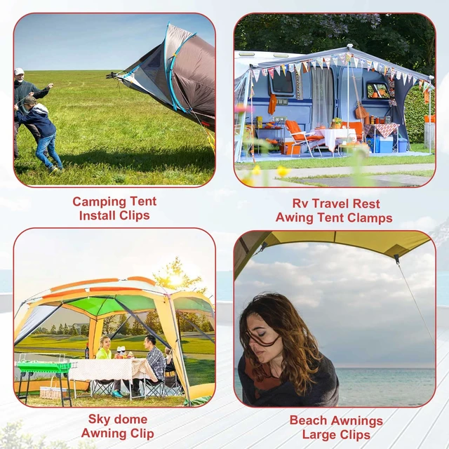 Alt view image 4 of 6 - Upgrade Large Tarp Clips Heavy Duty Lock Grip, 6 PCs Heavy Duty Tarp Clip Clamps Thumb Screw Tent Fasteners Clips for Camping Awnings Caravan Canopies Car Truck Swimming Pool Boat Cover Clips