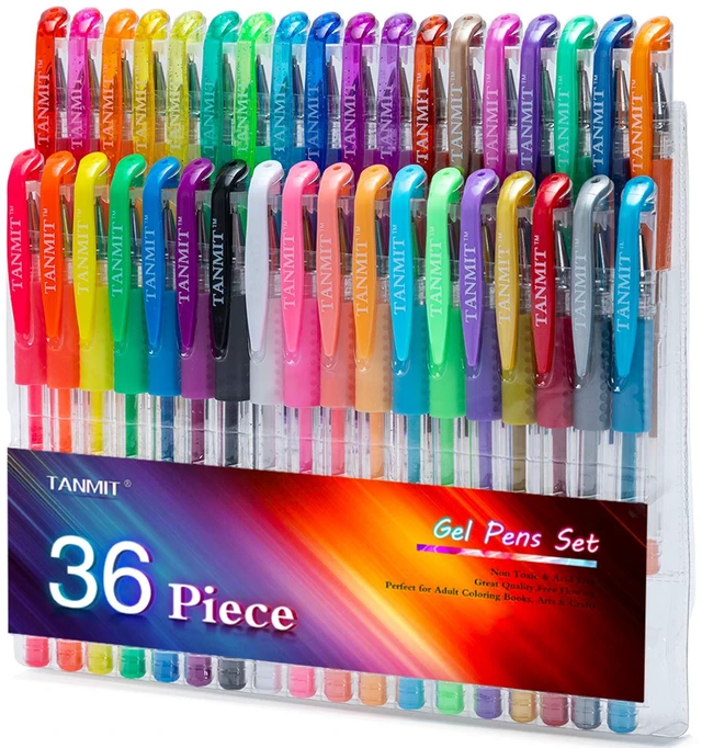 Main image of 36 Colors Gel Pens Set for Adult Coloring Books with 40% More Ink | Juicy & Smooth Coloring Pens Great for Doodling, Journaling and Drawing
