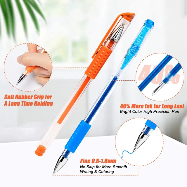 Alt view image 2 of 7 - 36 Colors Gel Pens Set for Adult Coloring Books with 40% More Ink | Juicy & Smooth Coloring Pens Great for Doodling, Journaling and Drawing