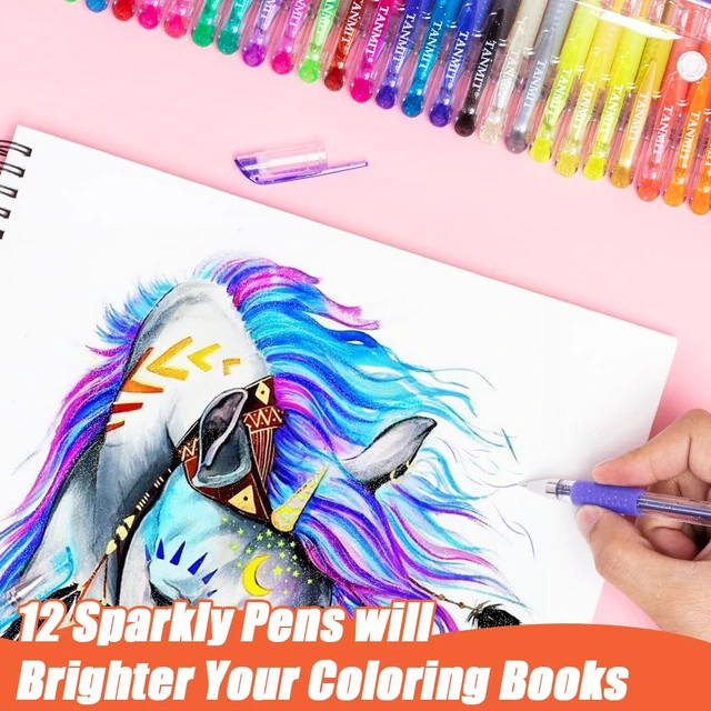 Alt view image 4 of 7 - 36 Colors Gel Pens Set for Adult Coloring Books with 40% More Ink | Juicy & Smooth Coloring Pens Great for Doodling, Journaling and Drawing