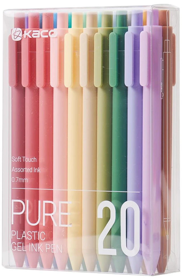 Main image of PURE Gel Pens 20 Macaron Color Ink Assorted 0.7mm Medium Point Pens | Colorful Pens Aesthetic Cute Stationery Pens Multi-color Ink for Painting Journaling Note Taking