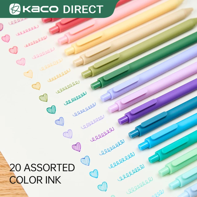 Alt view image 3 of 7 - PURE Gel Pens 20 Macaron Color Ink Assorted 0.7mm Medium Point Pens | Colorful Pens Aesthetic Cute Stationery Pens Multi-color Ink for Painting Journaling Note Taking