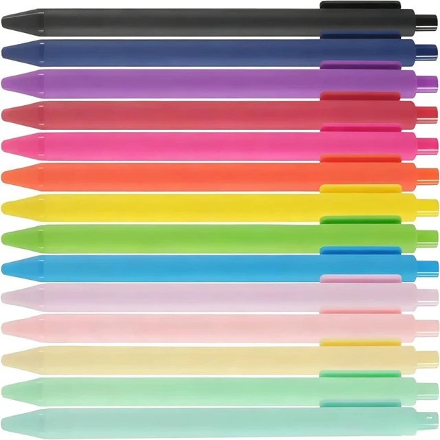 Main image of Colored Pens,Fair pens With 0.7 mm Fine Tip Bulk - 14-Piece Pack - Pastel & Vibrant, Colorful Smooth Writing, Lightweight Ballpoint Pen Body Teacher Essentials Gift