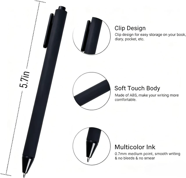 Alt view image 3 of 7 - Colored Pens,Fair pens With 0.7 mm Fine Tip Bulk - 14-Piece Pack - Pastel & Vibrant, Colorful Smooth Writing, Lightweight Ballpoint Pen Body Teacher Essentials Gift