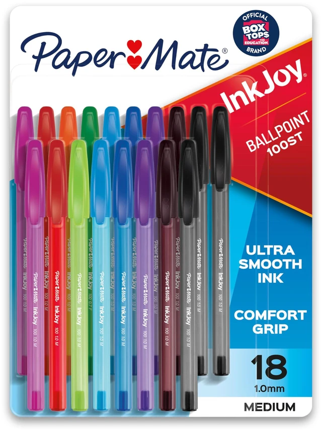 Main image of InkJoy 100ST Ballpoint Pens, Medium Point (1.0mm), Assorted, 18 Count