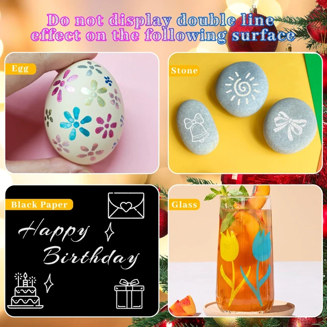 Alt view image 5 of 6 - 12 Colors Self-Outline Metallic Markers | Professional Double Line, Shimmer Pens, Calligraphy, Illustration & Artist-Grade DIY Crafts